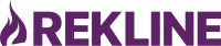 rekline - logo - flame on side - purpleonwhite - trans